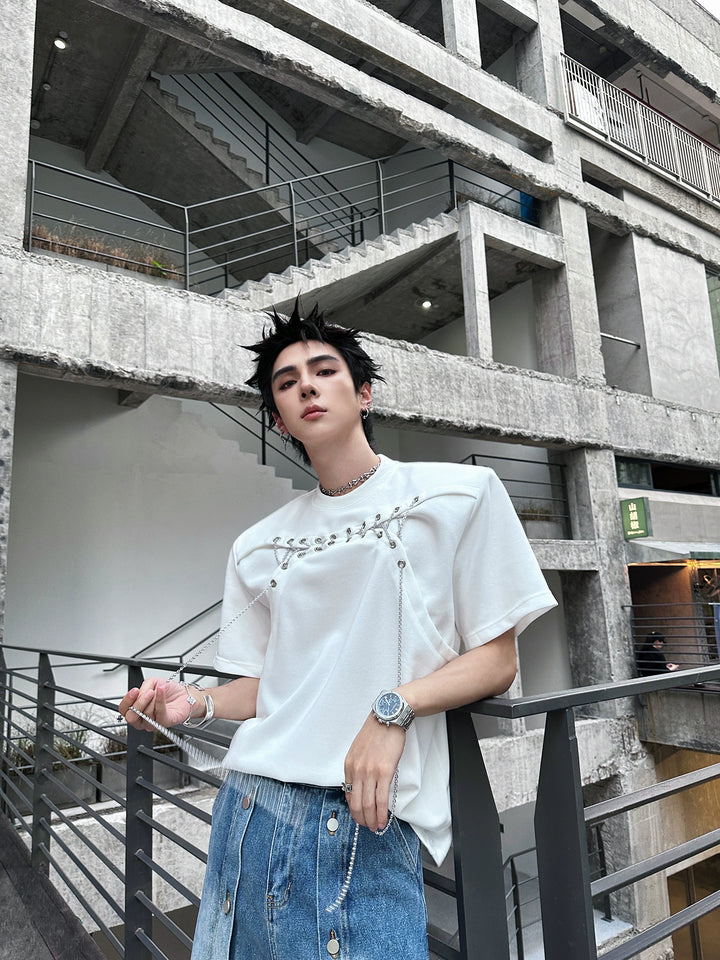 Short Sleeve Loose Fit Chain T-shirt
