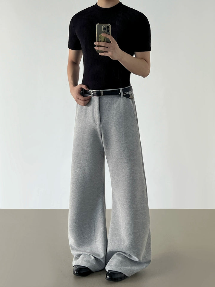 Flared Textured Drapey Sweatpants