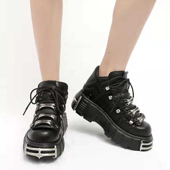 Height-Boost Thick-Soled Punk Booties