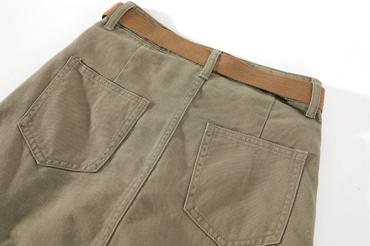 High Waist Utility Mini Skirt