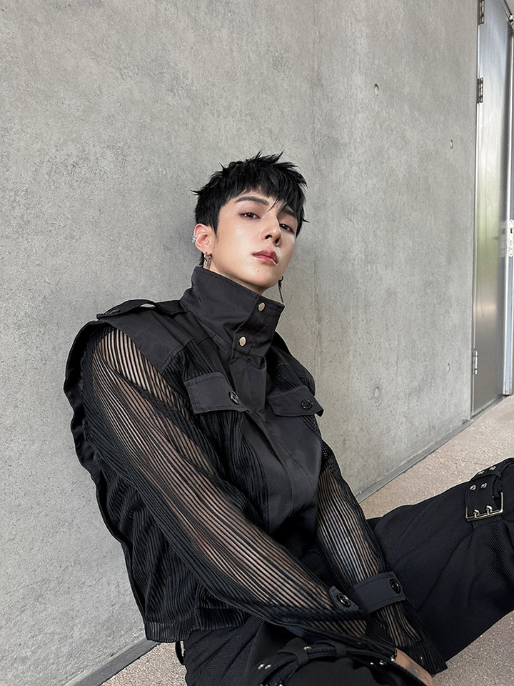 Mesh Sleeve High Street Fashion Jacket