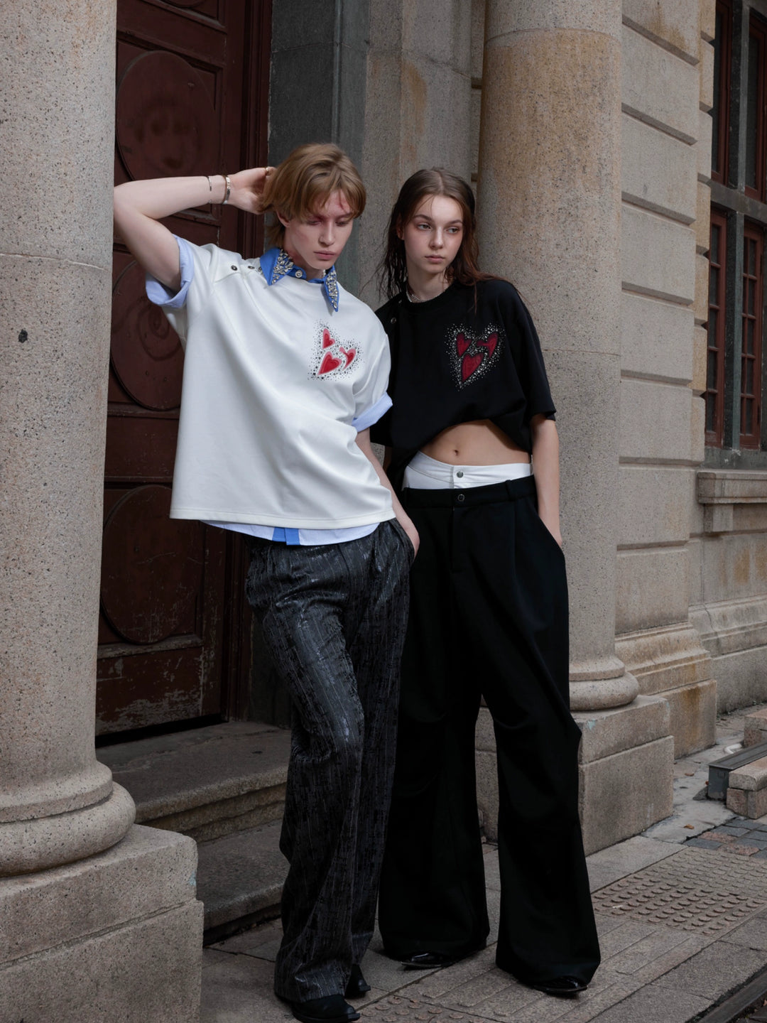 Heartbeat Embroidery Short Sleeve T-shirt