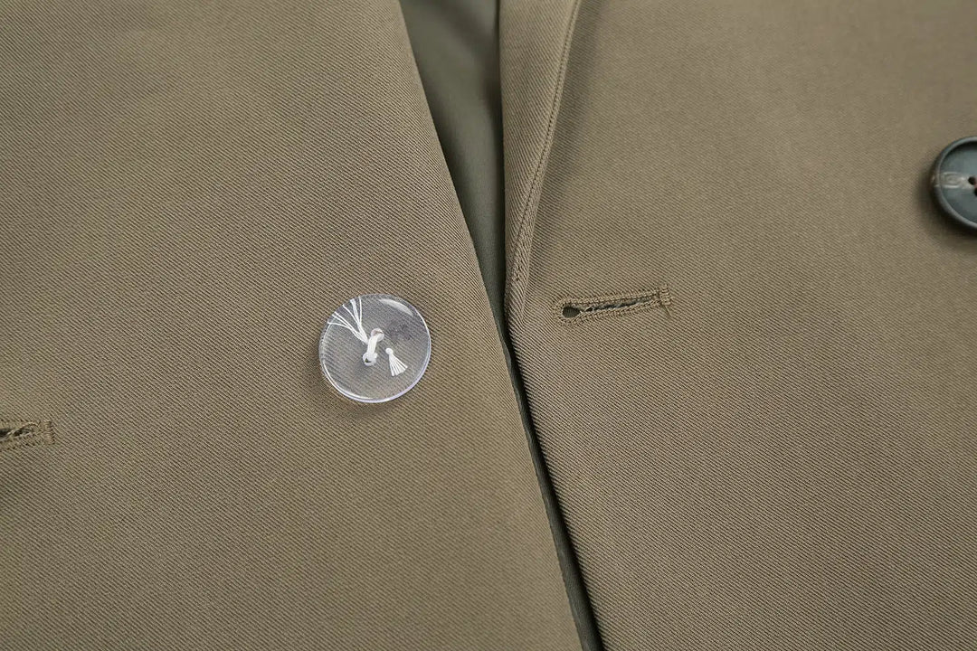 Double-Breasted Pockets Coat