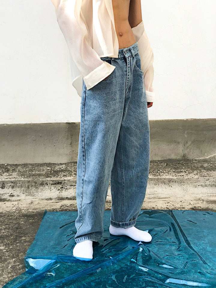 Wide-Leg Retro Loose Fit Jeans