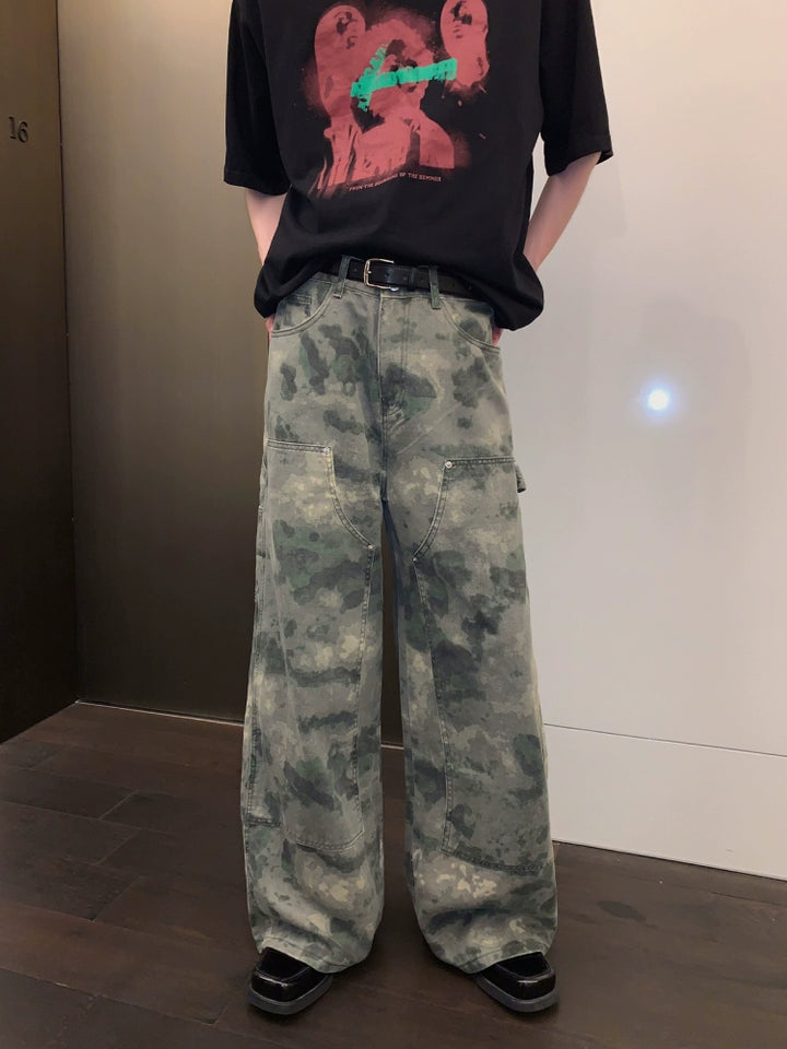 Loose Straight Camouflage Cargo Pants