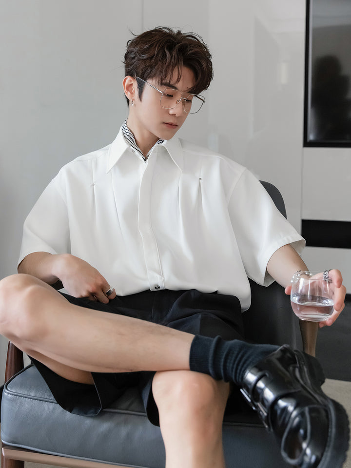 Short-Sleeve Business Lapel Shirt