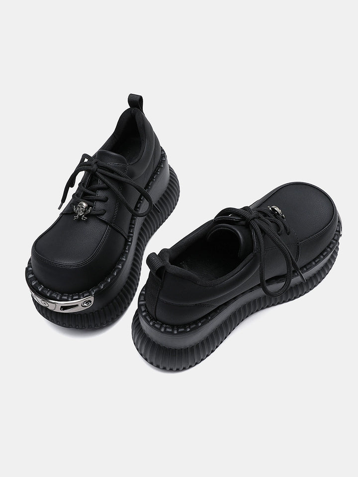 Zapatos de cuero genuino con plataforma que aumentan la altura