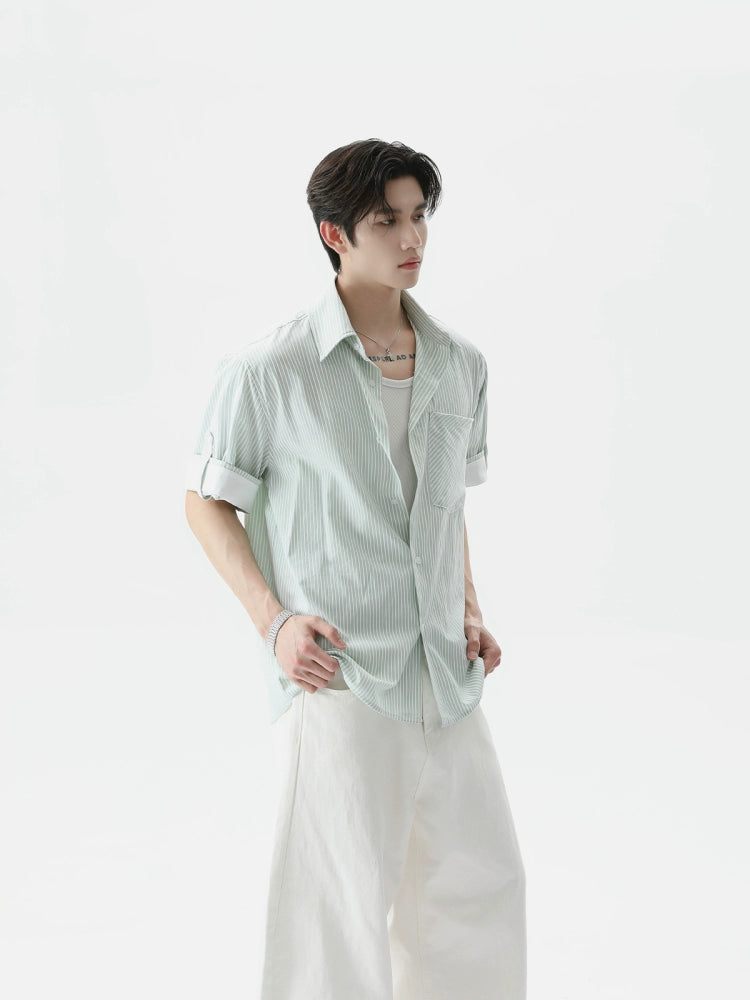 Cotton Loose Fit Striped Shirt