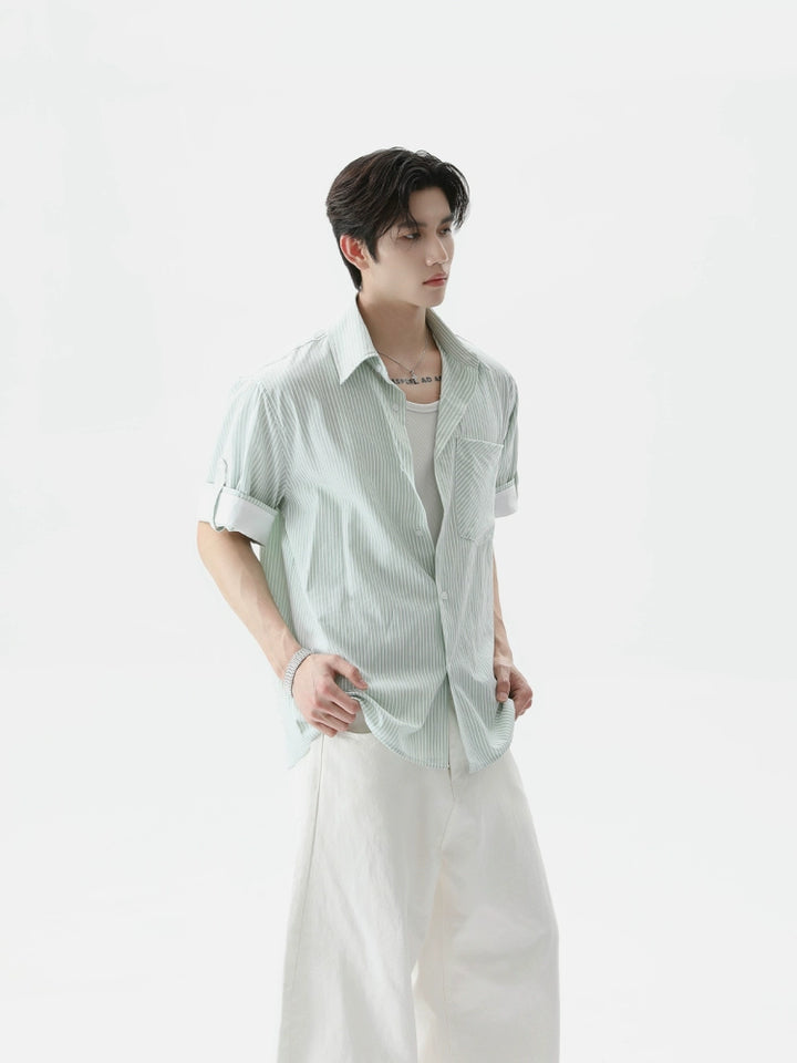 Cotton Loose Fit Striped Shirt