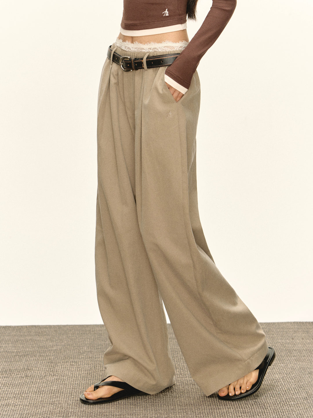 Lace Waist Casual Pants