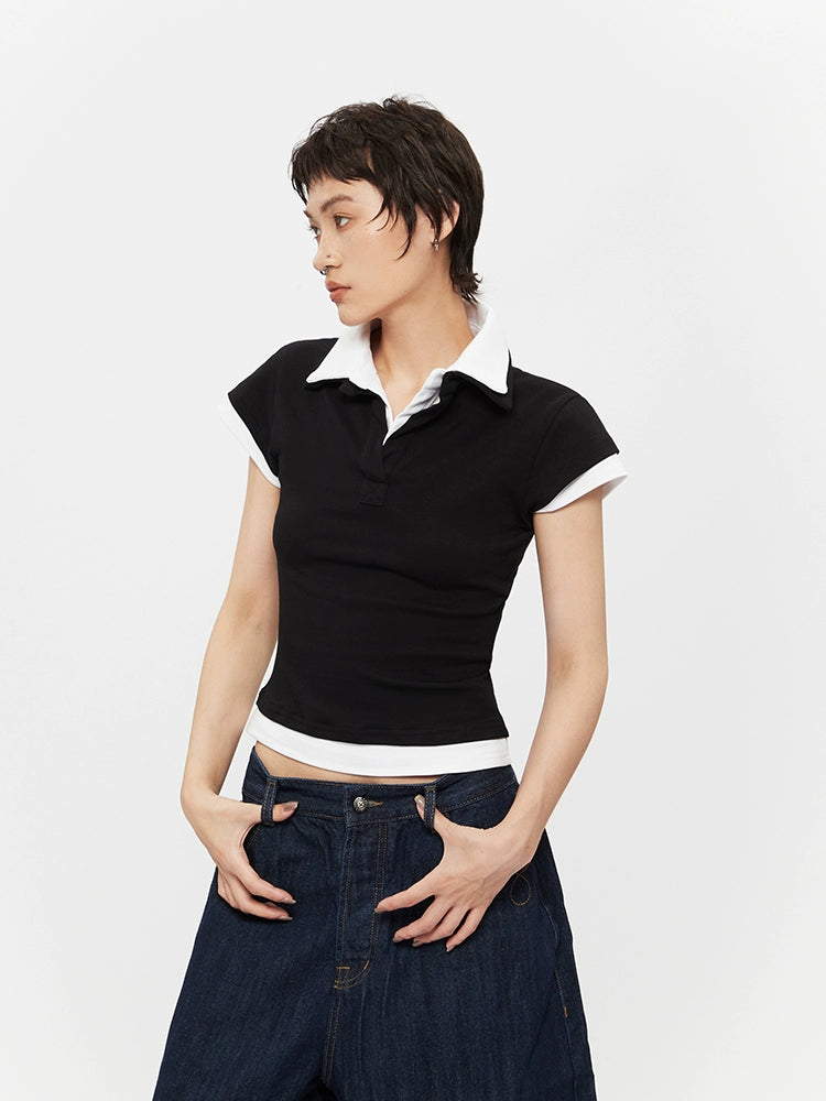 Short Sleeve Polo Slim Fit Top