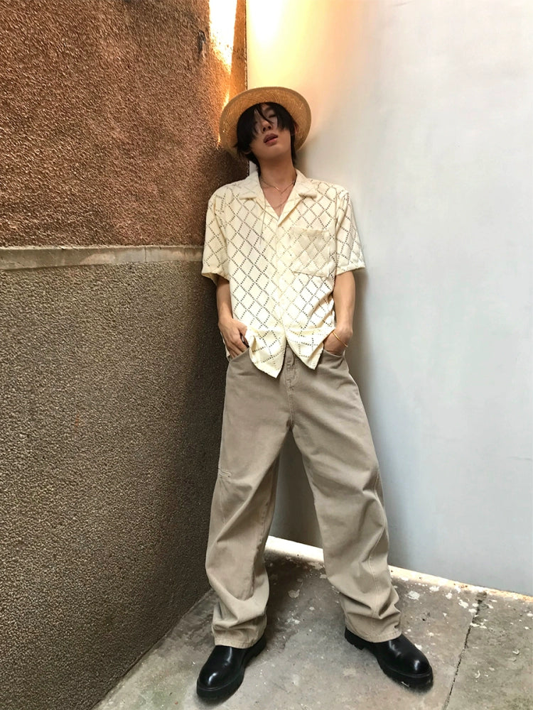 Straight Loose Washed Workwear Jeans