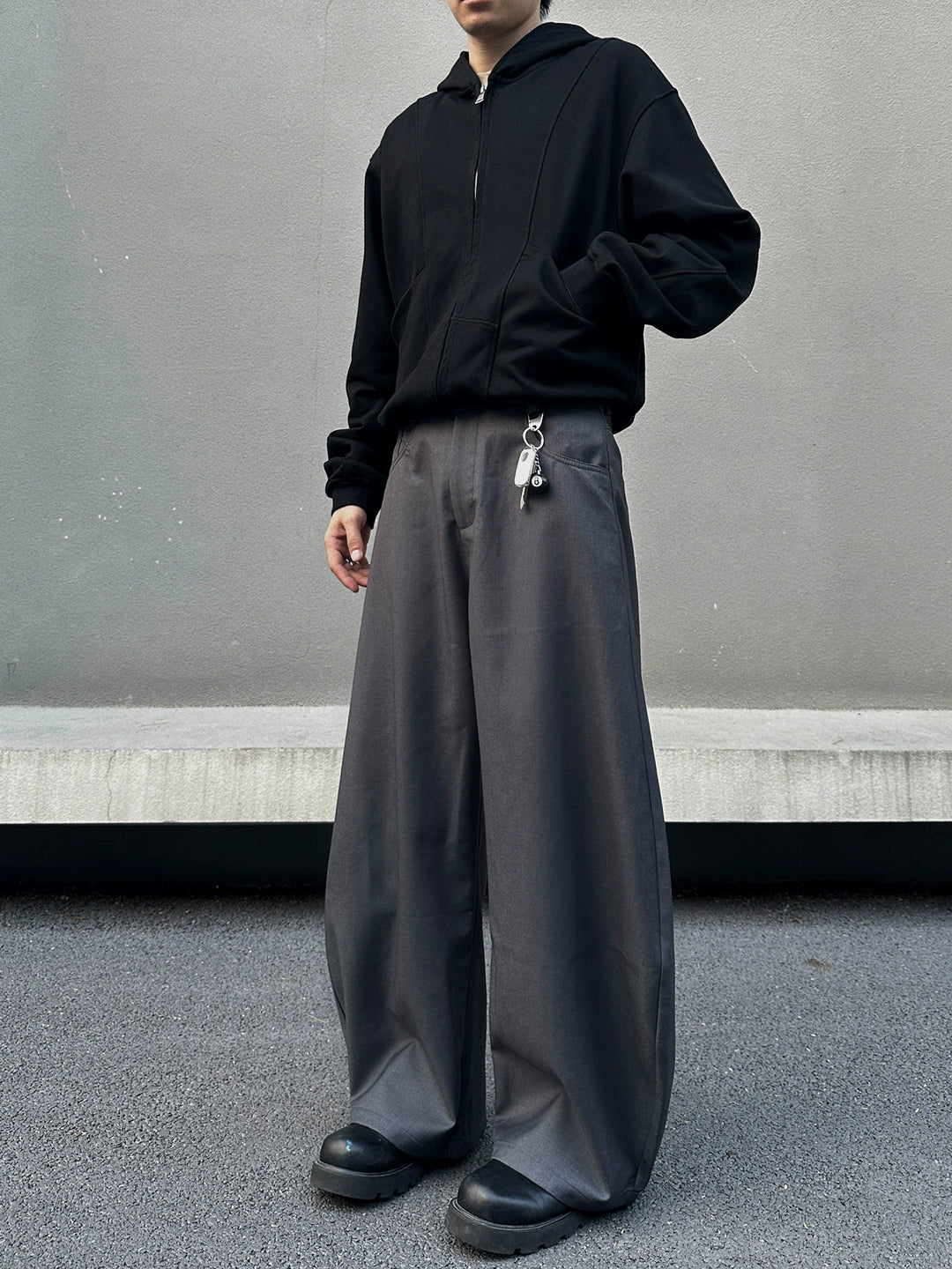Wide Leg Draped Casual Pants