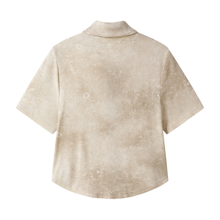Zip Front Short Sleeve Cardigan Top