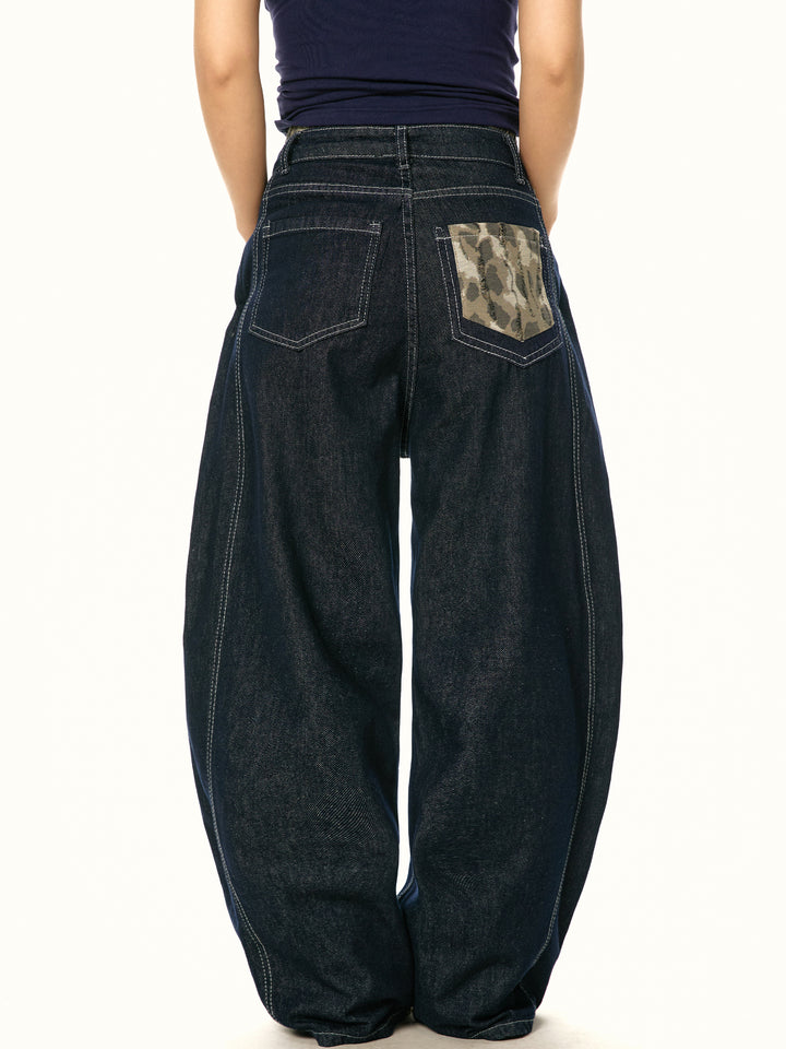Retro Wide Leg Denim Pants