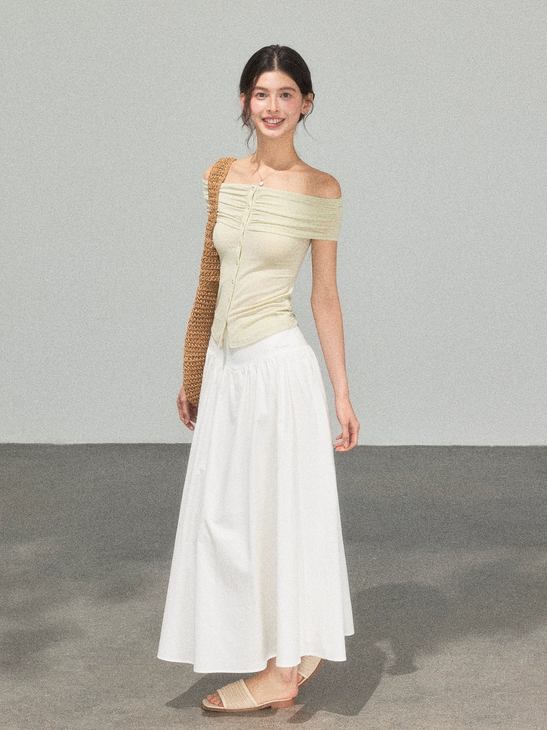 Retro High Waist Long Skirt