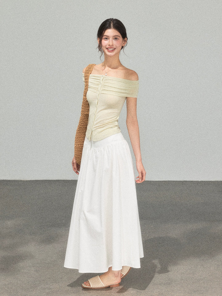 Retro High Waist Long Skirt