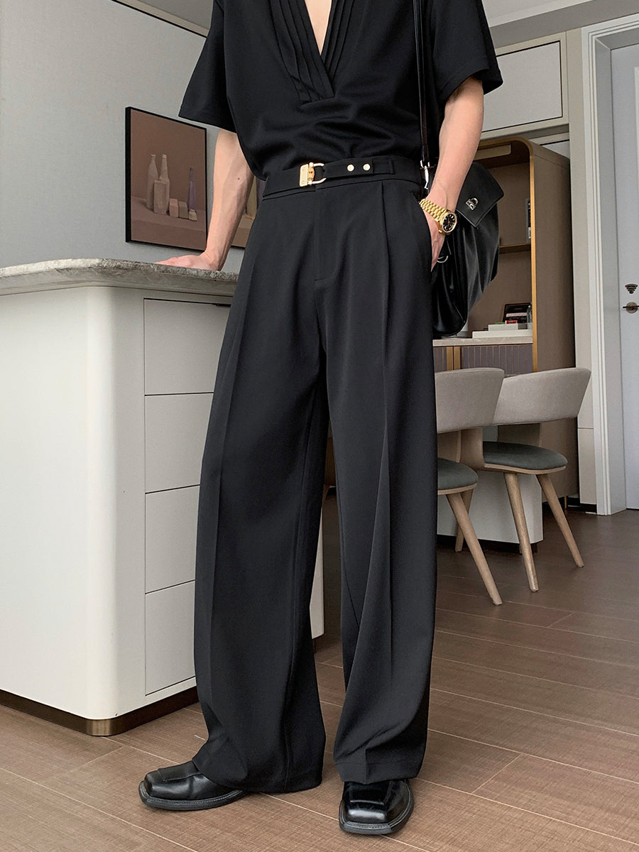 Wide Leg Drape Casual Pants