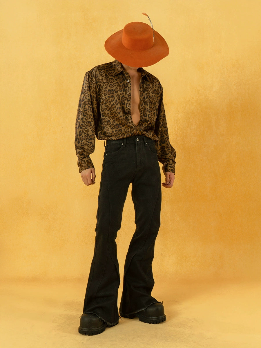 Leopard Print Long Sleeve Loose Shirt