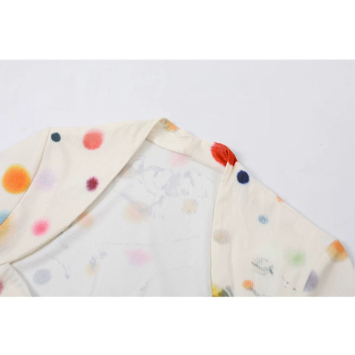 Polka Dot Long Sleeve Top and Skirt