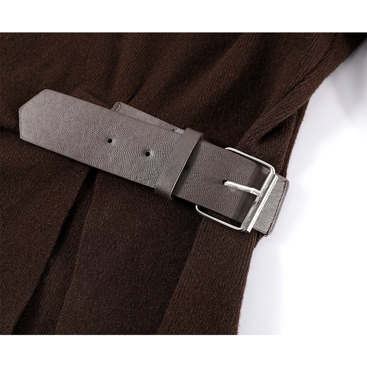 Belted Waist Knit Sweater