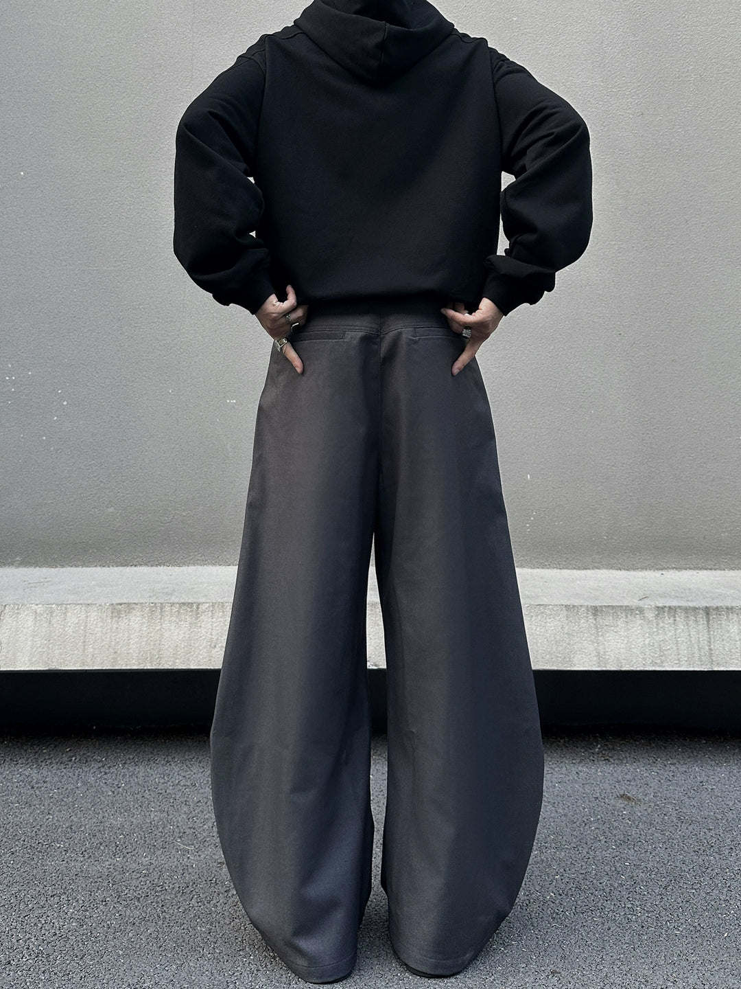 Wide Leg Draped Casual Pants