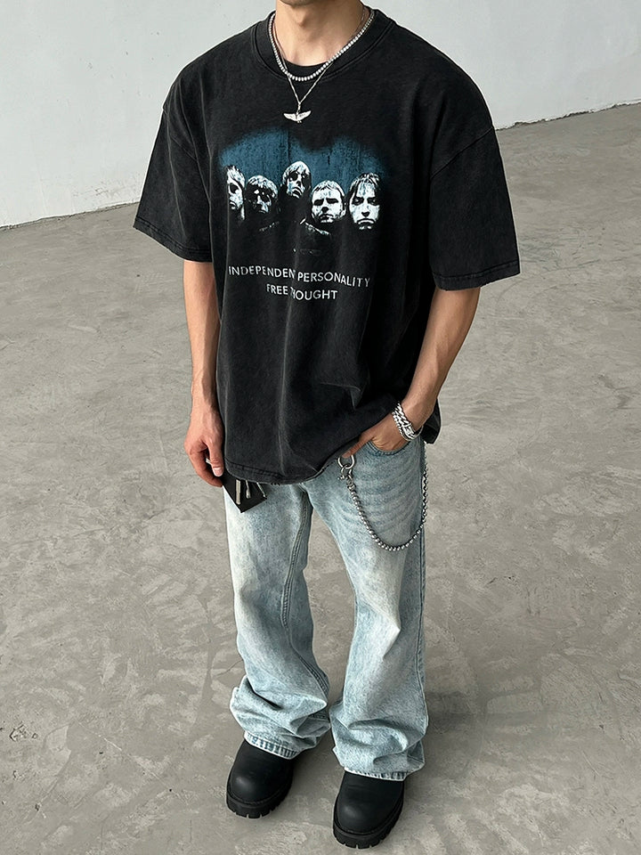 Zombie Graphic Distressed Loose Fit T-shirt