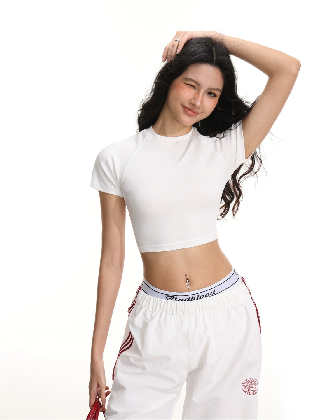 Short Sleeve Fitted Crop Turtleneck Top