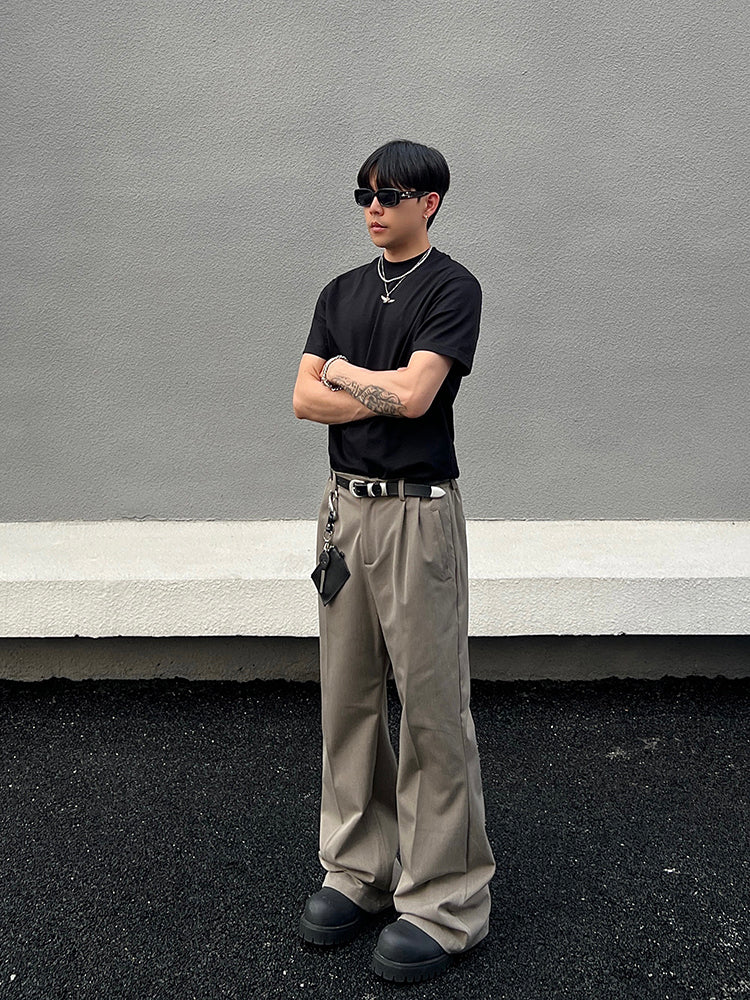 Relaxed Fit Khaki Straight Leg Jeans