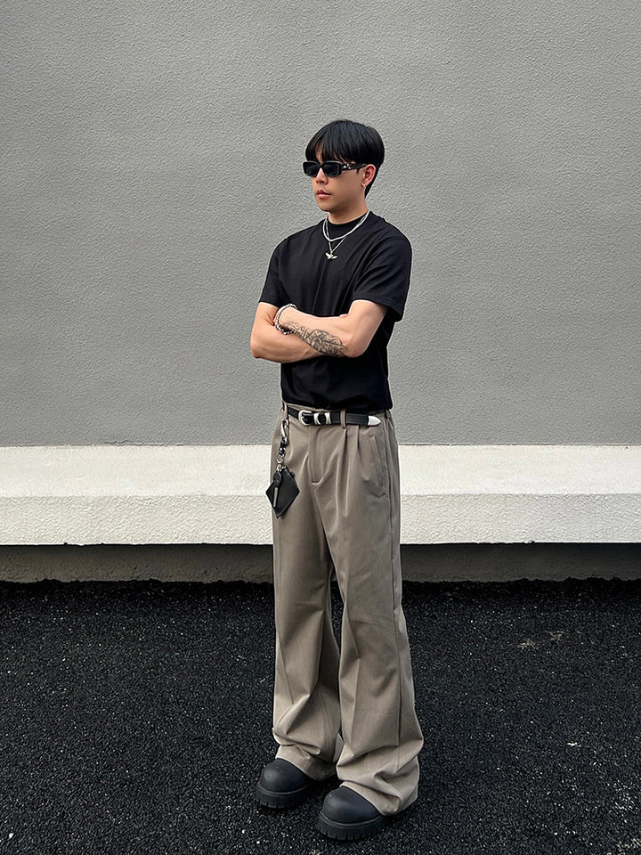 Relaxed Fit Khaki Straight Leg Jeans