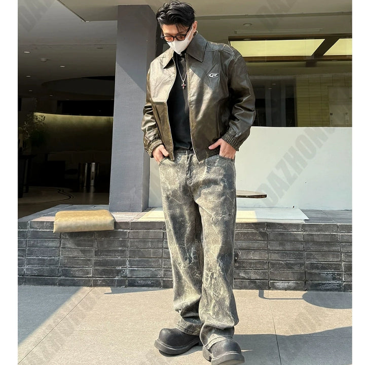 Loose Fit Textured Jeans Pants