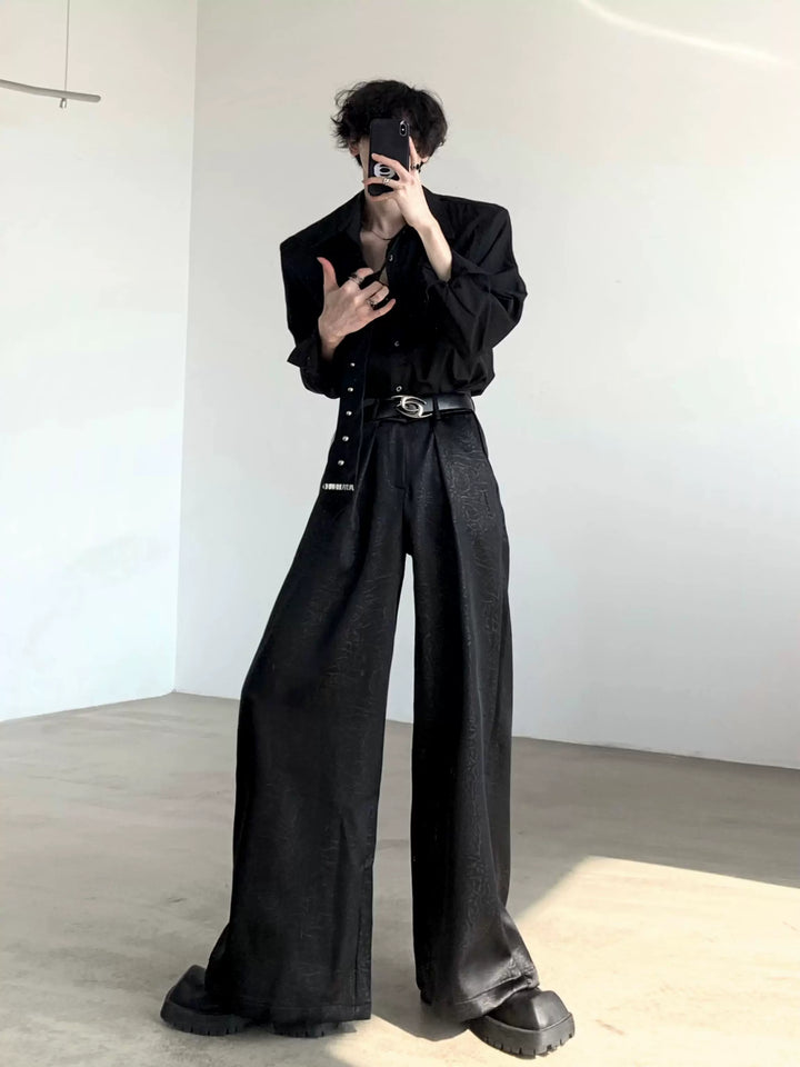 Deconstructed Shoulder Pad Ice Silk Shirt