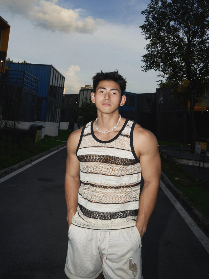 Woolen Hollow Knit Casual Vest