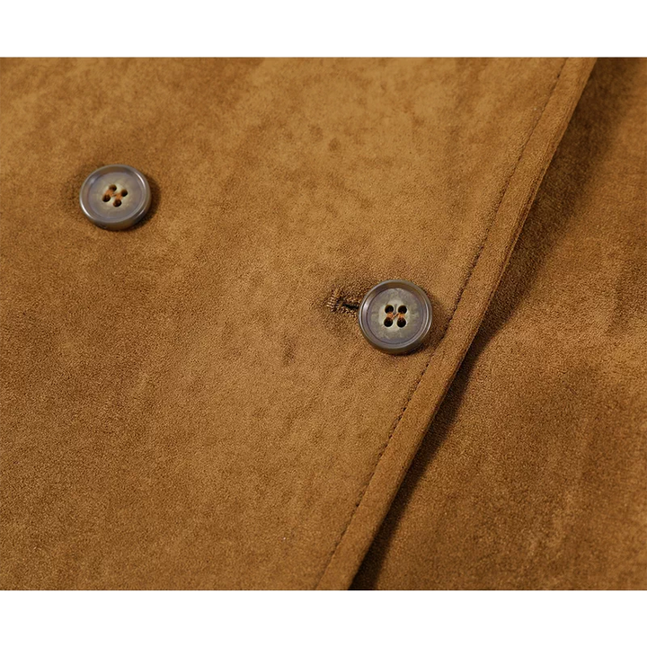 Suede Stand Collar Loose Fit Jacket