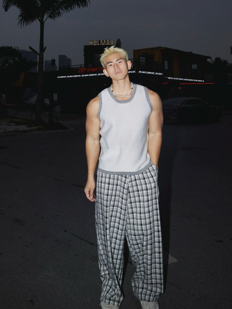 Striped Sleeveless Woolen Casual Vest