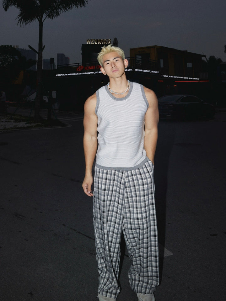 Striped Sleeveless Woolen Casual Vest