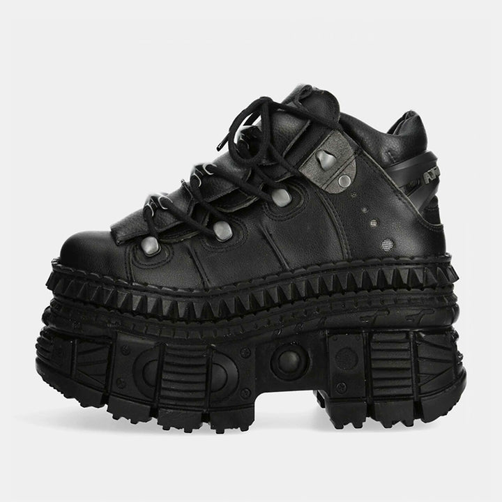 Gothic Platform Rivet Chunky Motorcycle Boots