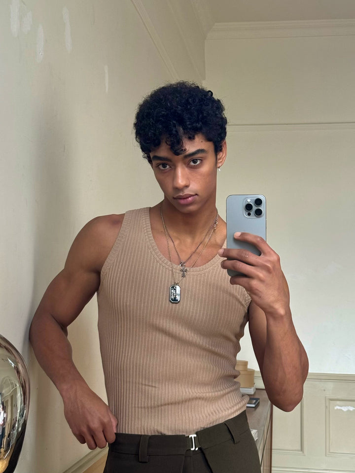 Slim Fit Ribbed Knit Tank Top