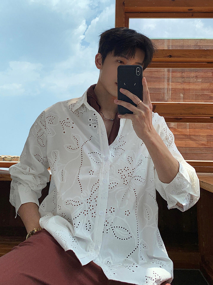 Long Sleeve Embroidered Shirt