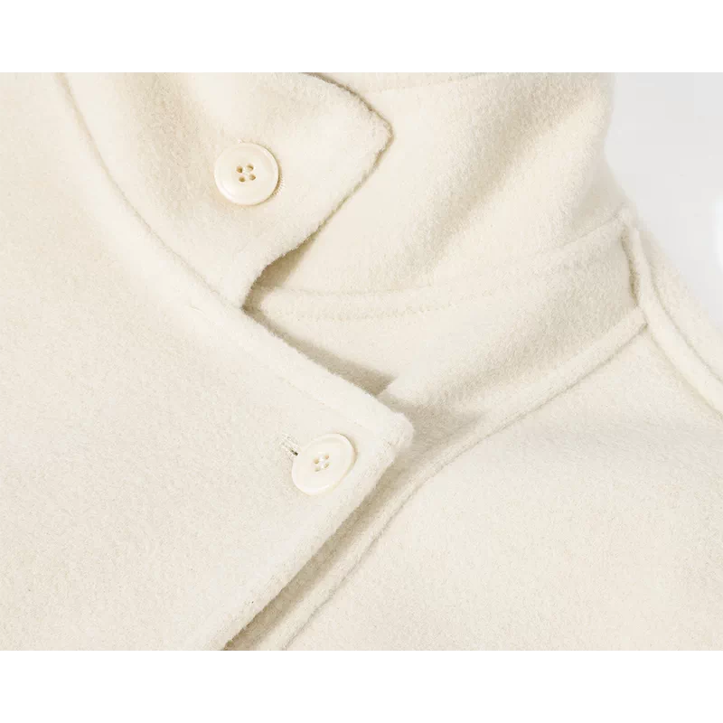 Stand-Collar Double-Faced Wool Coat