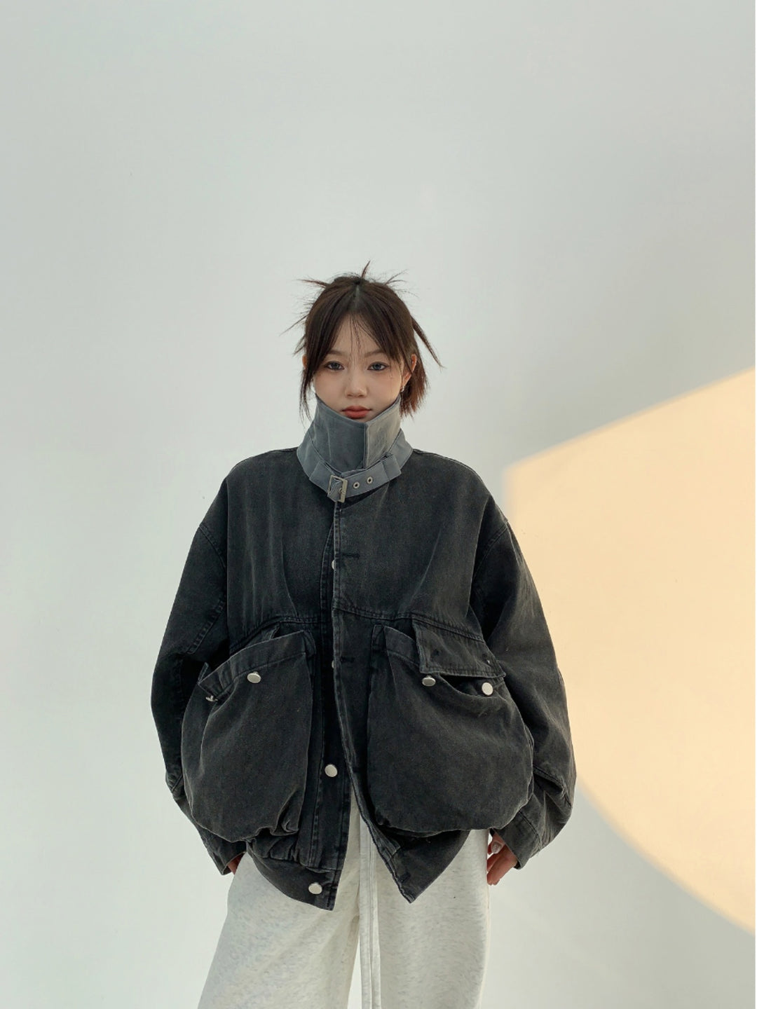 Distressed Large Pocket Coat