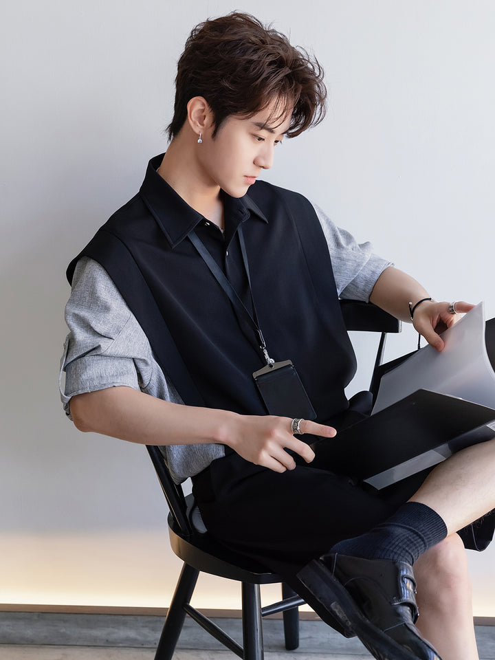 Colorblock Button-Down Shirt