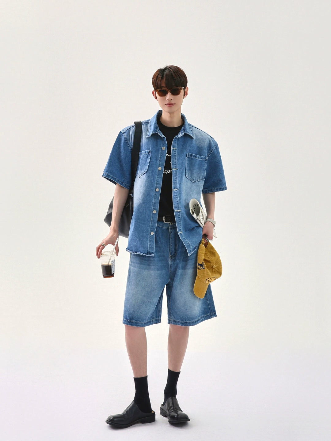 Casual Denim Jacket and Shorts