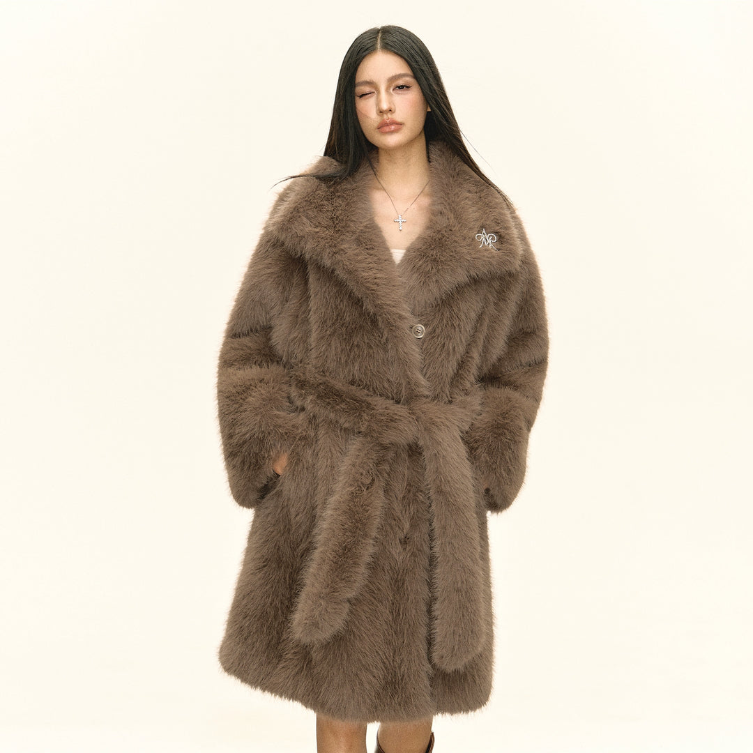 Retro Wool Belted Long Coat