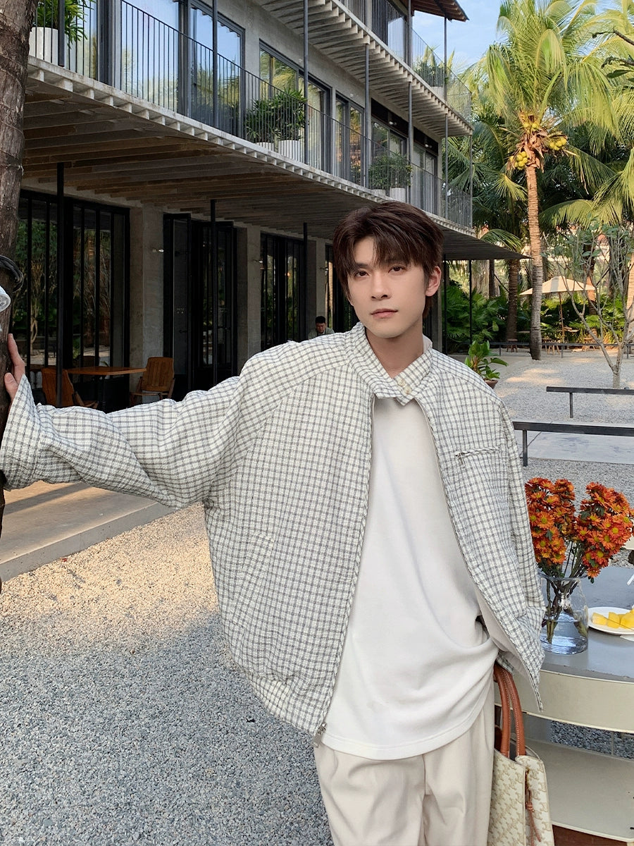 Double-Sided Plaid Jacket