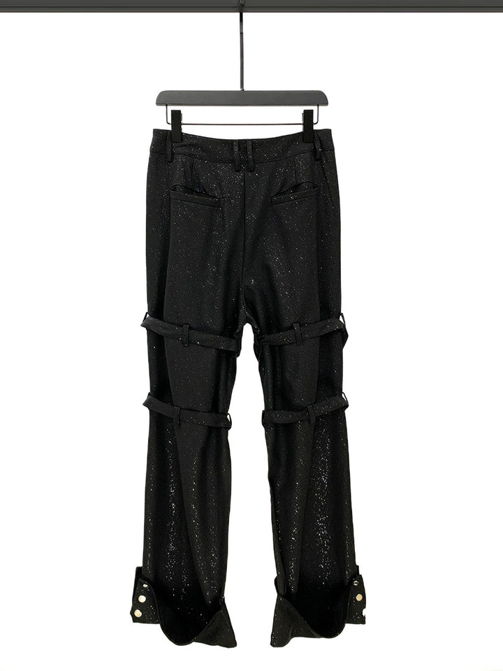 Glitter Starry Flared Bandage Pants