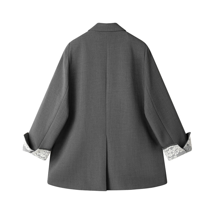 Lace Cuff Double-Breasted Jacket