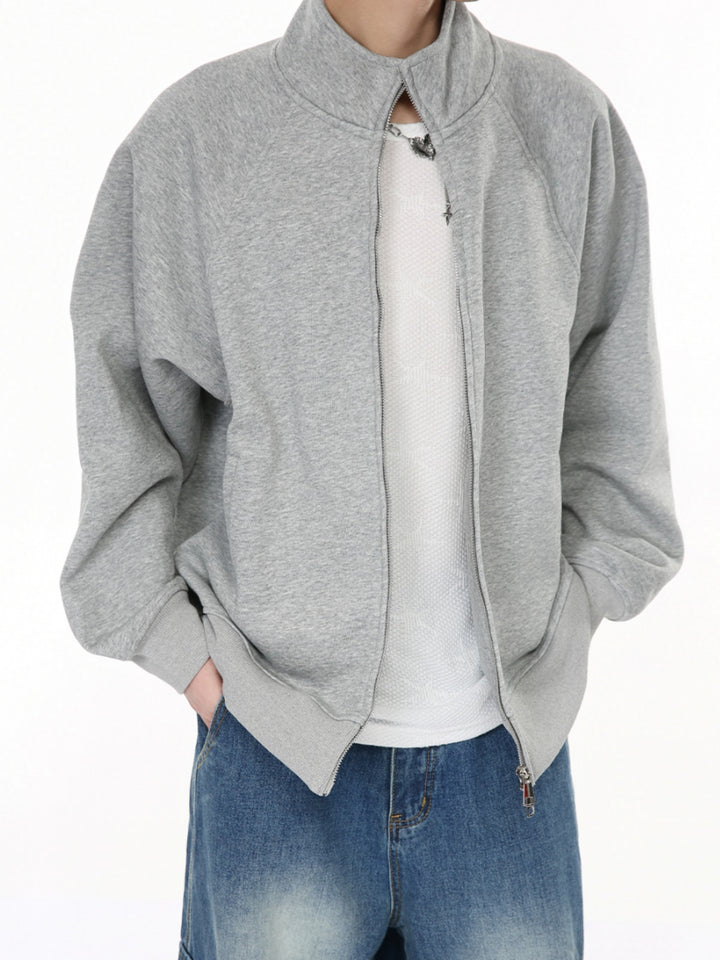 Giacca con cappuccio casual con zip a doppia corsa