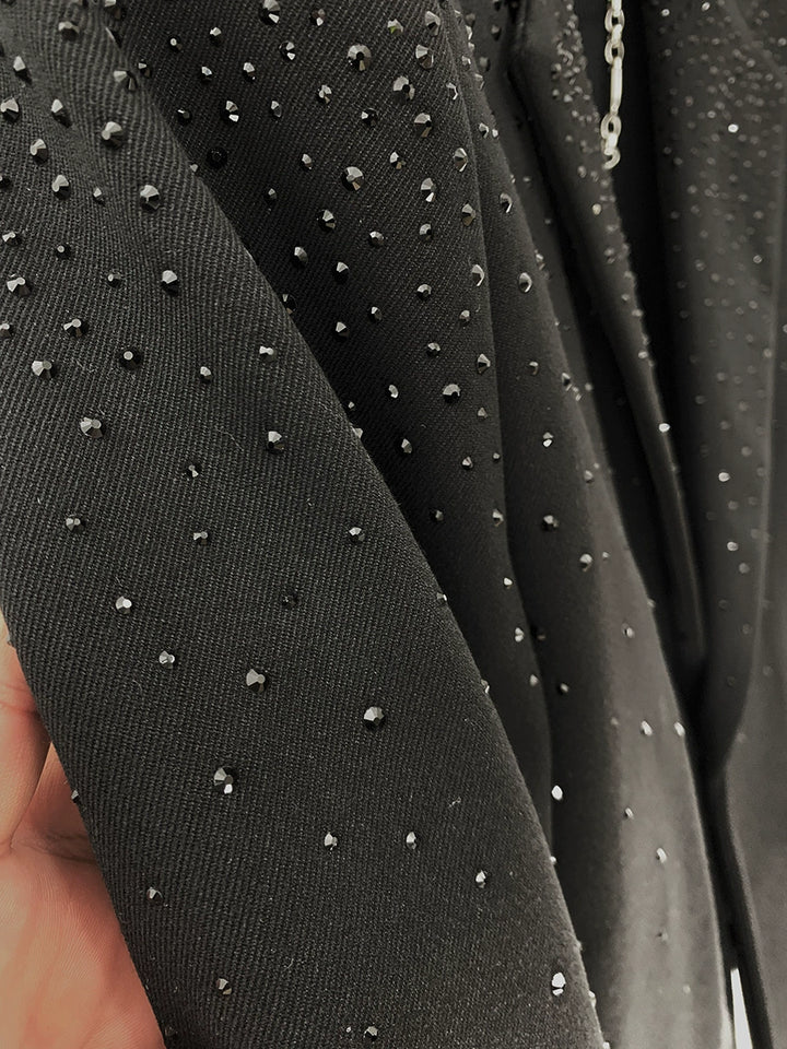 Studded Casual Suit Jacket with Shoulder Pads