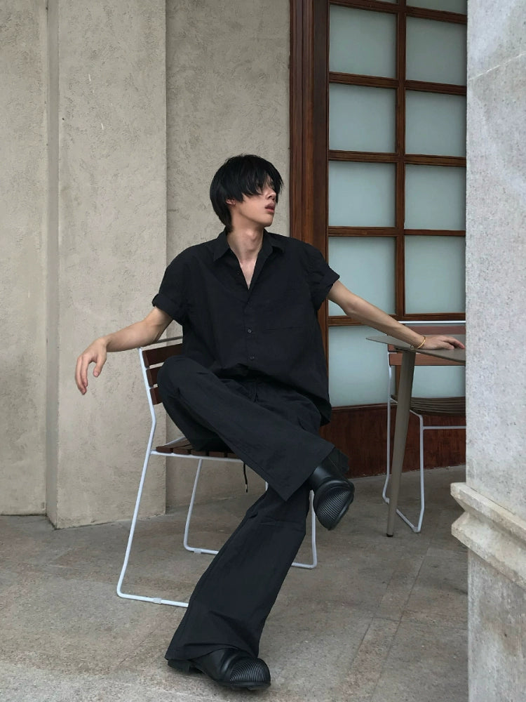 Basic Short Sleeve Shirt with Chest Pocket